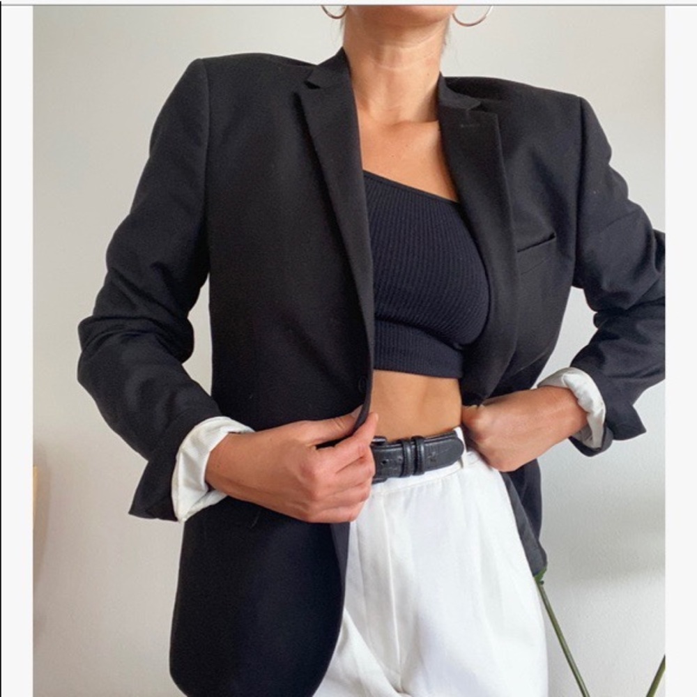 VINTAGE INSPIRED BOYFRIEND MEN’S JET BLACK BLAZER